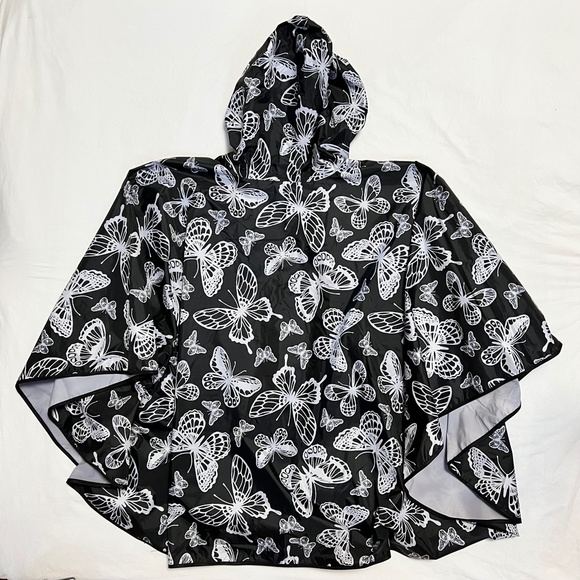 Rain Poncho Hoodie with Butterflies - Picture 4 of 4